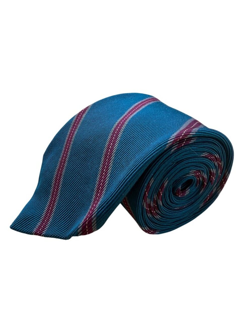 Nottingham Mens Blue & Burgundy All Silk Striped Necktie Classic Design